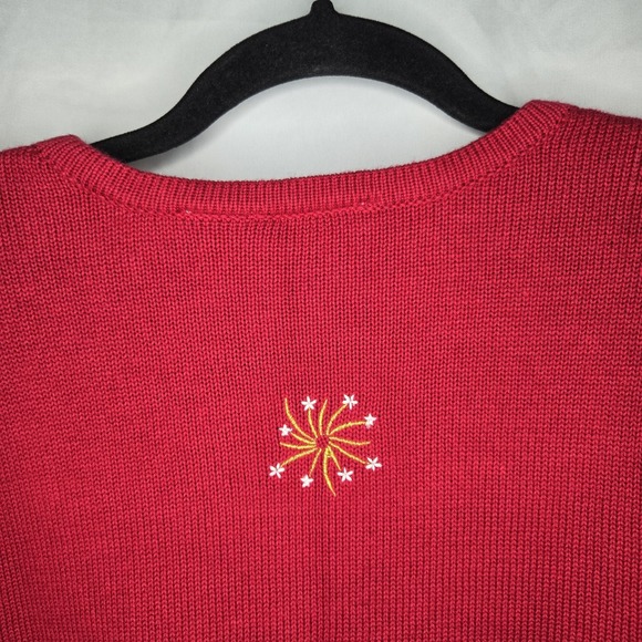 CROFT & BARROW Women's Cardigan XL Red Stars & Stripes Americana USA Flag - Picture 5 of 8